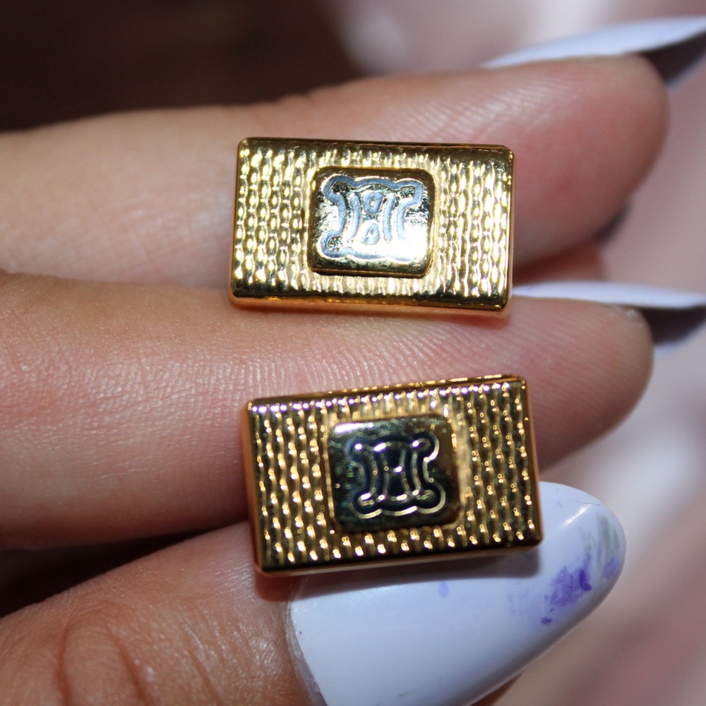 CELINE Gold Cufflinks Vintage in GREAT condition - Picture 14 of 14